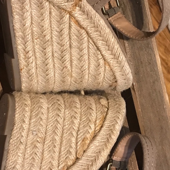 Taupe heeled Espadrilles size 8 1/2 W - Picture 8 of 9